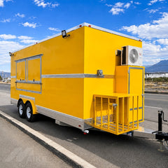 Yellow Double Axle Food Trailer with Commercial Kitchen for BBQ, Burgers and Street Food