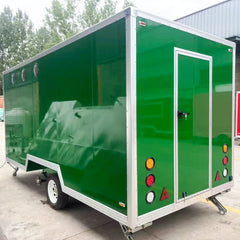 Custom Green Mobile Kitchen Food Trailer Double Axle Concession Trailer for BBQ, Burgers & Street Food