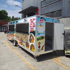 Large Mobile Kitchen Food Trailer with Dual Serving Windows for BBQ, Tacos, Coffee and Street Food Business