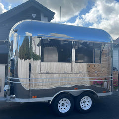 13.1ft Mirror Stainless Steel Aero Style Food Trailer for Commercial Catering with Dual Axle & Roof Exhaust Fans