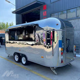 Silver Mirror Finish Food Trailer with Commercial Kitchen for BBQ, Burgers and Street Food