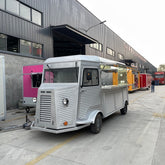 16.4ft Silver Retro Citroen Style Food Van for Street Food & Mobile Catering with Large Serving Window
