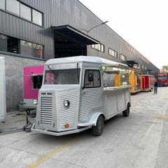 16.4ft Silver Retro Citroen Style Food Van for Street Food & Mobile Catering with Large Serving Window