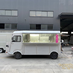 16.4ft Silver Retro Citroen Style Food Van for Street Food & Mobile Catering with Large Serving Window