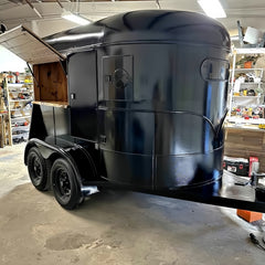 High-Gloss Black Horse Box Trailer - Premium Mobile Bar Kiosk