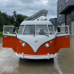 Vintage Camper Style Food Truck - Two-Tone Orange & White