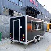 13ft Black Enclosed Food Trailer for Event Catering & Street Food with Aluminum Trim & Stabilizer Jacks