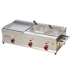 Gas Griddle and double fryer