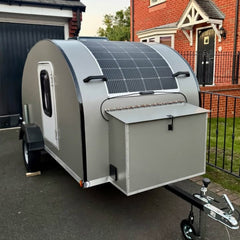 Minimalist Matte Silver Teardrop Camper - Ultra-Lightweight Towable Trailer