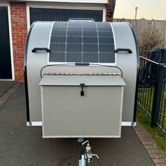 Minimalist Matte Silver Teardrop Camper - Ultra-Lightweight Towable Trailer