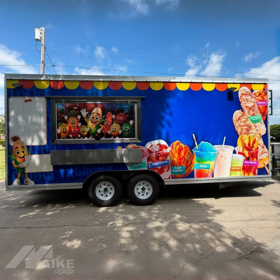 Custom Blue Food Trailer with Commercial Kitchen for Candy, Drinks and Street Food Business