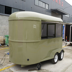 Olive Green Horsebox Trailer - Dual Axle Mobile Bar & Cafe