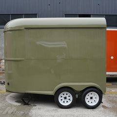 Olive Green Horsebox Trailer - Dual Axle Mobile Bar & Cafe