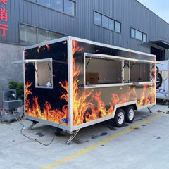 Flame Design Mobile Food Trailer BBQ Concession Catering Street Food Truck