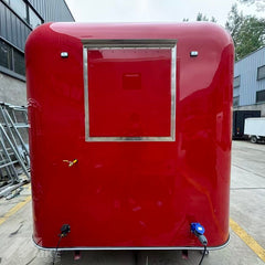 16ft Gloss Red Retro Dual Axle Food Trailer with Commercial Exhaust Hood & Serving Window