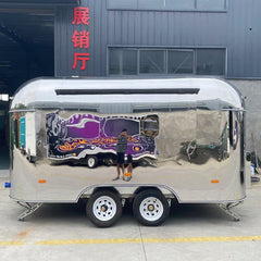 Stainless Steel Vintage Food Trailer with Serving Window – Mobile Kitchen