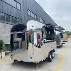 Stainless Steel Vintage Food Trailer with Serving Window – Mobile Kitchen