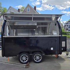 Luxury Black Food Trailer Twin Axle Mobile Catering Unit