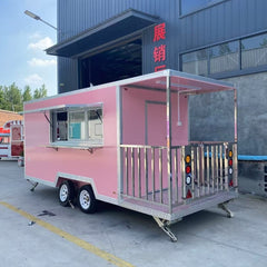 Large Pink Concession Food Trailer Mobile Catering Truck Coffee Ice Cream Bar