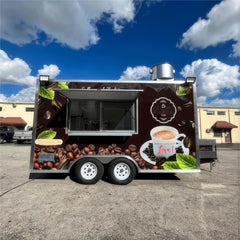 13.1ft Custom Wrapped Enclosed Food Trailer for Mobile Coffee Cafe with Dual Axle & Roof Exhaust Fan