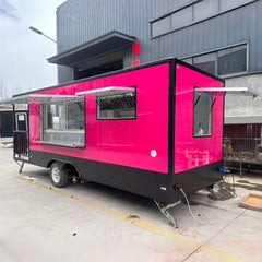 Pink Mobile Food Trailer Concession Catering Truck Coffee Ice Cream Stand