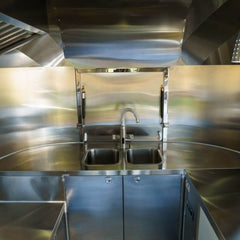 13.1ft Mirror Stainless Steel Aero Style Food Trailer for Premium Catering with Dual Axle & LED Awning Lights