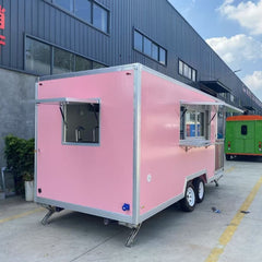 Large Pink Concession Food Trailer Mobile Catering Truck Coffee Ice Cream Bar