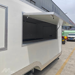 23ft Extra Long White Enclosed Food Trailer for Mobile Kitchen with Dual Axle & Diamond Plate Trim