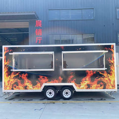 Flame Design Mobile Food Trailer BBQ Concession Catering Street Food Truck