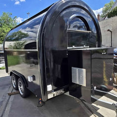 Luxury Black Food Trailer Twin Axle Mobile Catering Unit