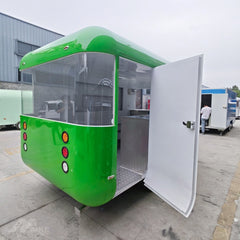 13.1ft Bright Green Rounded Food Trailer for Juice & Smoothies with Single Axle & Panoramic Front Window