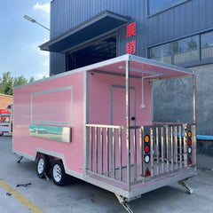 Large Pink Concession Food Trailer Mobile Catering Truck Coffee Ice Cream Bar