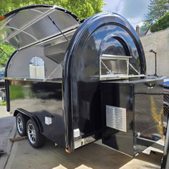 Luxury Black Food Trailer Twin Axle Mobile Catering Unit