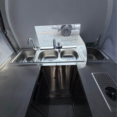 9ft White Mini Round Food Trailer with Single Axle & Stainless Steel Counters