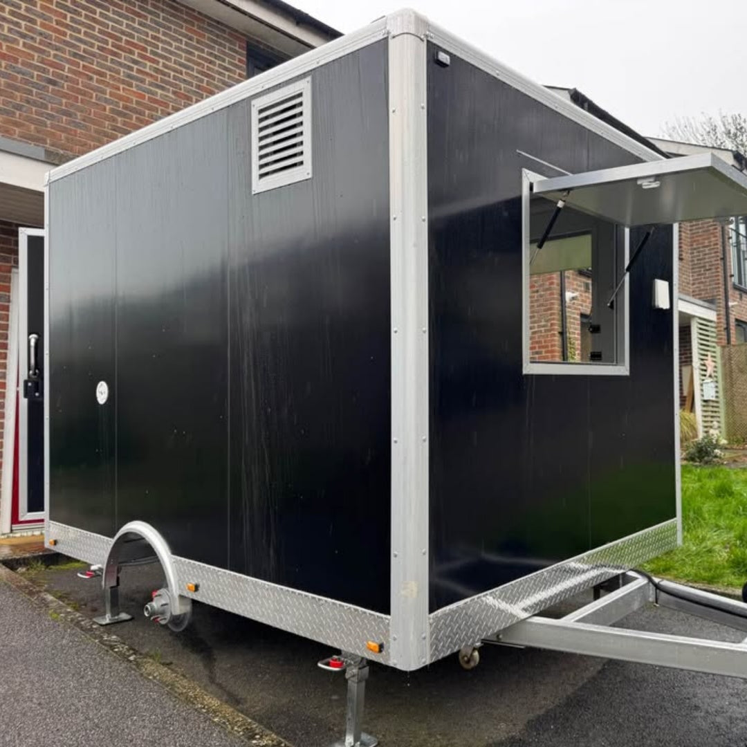 Mobile Food Trailer Black Catering Coffee Street Food Box Concession