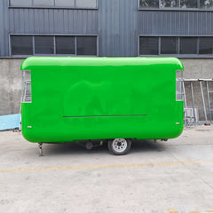 13.1ft Bright Green Rounded Food Trailer for Juice & Smoothies with Single Axle & Panoramic Front Window
