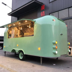 16.4ft Mint Green Retro Rounded Food Trailer for Ice Cream & Desserts with Dual Axle & LED Awning Lights