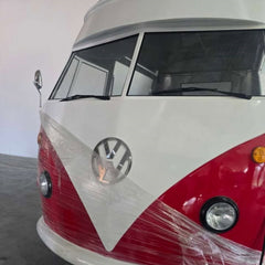 Red & White Vintage Food Trailer [5m] - Classic Combi Bus Style (Dual Axle)