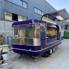 16ft Deep Purple Modern Rounded Food Trailer for Street Food with Dual Axle, Panoramic Window & LED Trim