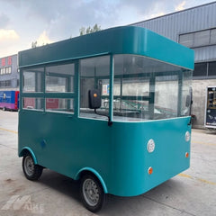 9.8ft Teal Mobile Food Cart for Coffee & Snacks with Panoramic Glass Windows