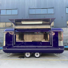 16ft Deep Purple Modern Rounded Food Trailer for Street Food with Dual Axle, Panoramic Window & LED Trim
