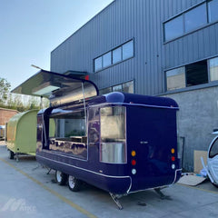 16ft Deep Purple Modern Rounded Food Trailer for Street Food with Dual Axle, Panoramic Window & LED Trim