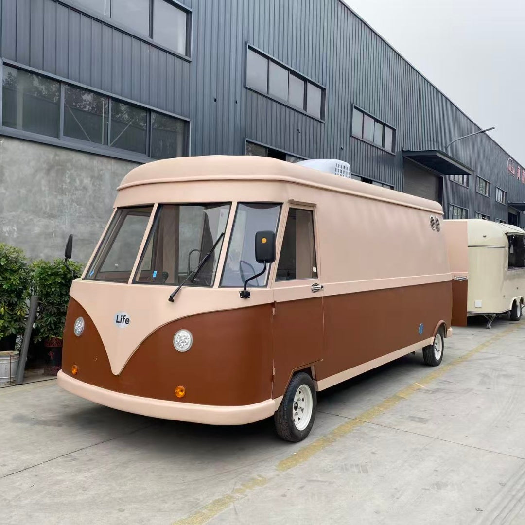 Coffee & Cream Vintage Food Truck [5m] - Classic Bus Style Mobile Cafe (Long Wheelbase)