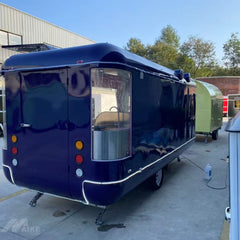 16ft Deep Purple Modern Rounded Food Trailer for Street Food with Dual Axle, Panoramic Window & LED Trim