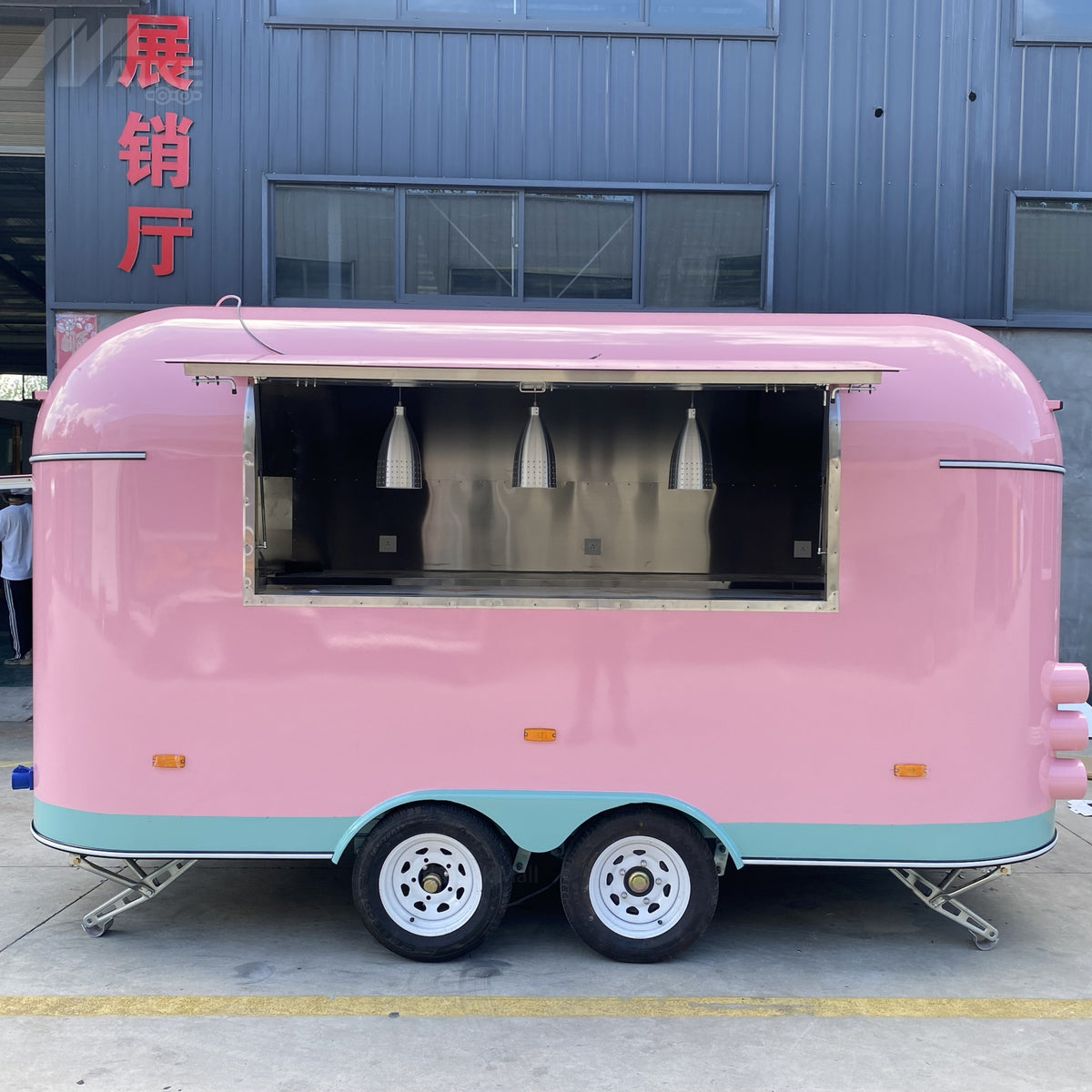 Pink Catering Food Trailer Mobile Concession Stand Coffee Ice Cream Dessert Bar