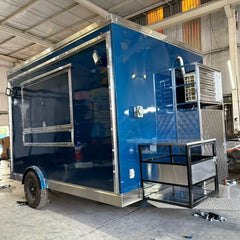 Deep Blue Mobile Kitchen - Single Axle Trailer with AC & Power Platform