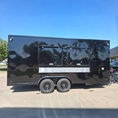 Glossy Black Concession Trailer [5m] - Climate Controlled with A/C & Generator Cage