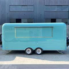 Teal Rounded Box Food Trailer - Dual Axle Concession Cart