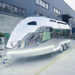 Mirror Polished Silver Bullet Food Trailer - Dual Axle