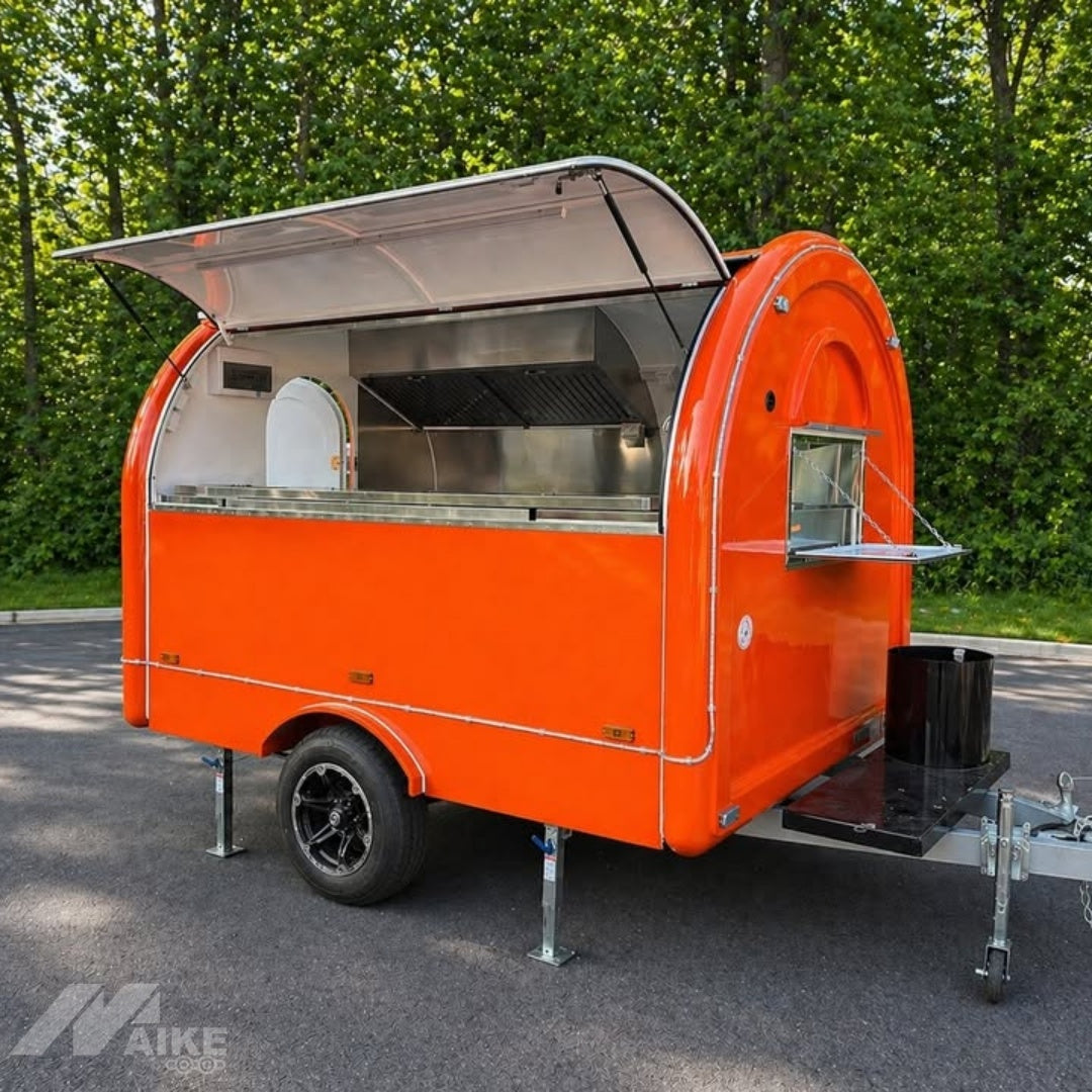 Custom Teardrop Food Trailer Compact Mobile Kitchen Cart for Coffee, Desserts and Street Food Business